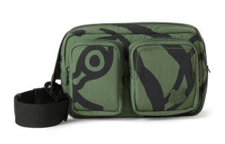 KENZO Nylon Fabric Crossbody One Shoulder Fanny Pack Men's Dark Khaki Green
