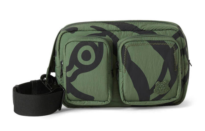 KENZO KENZO Nylon Fabric Crossbody One Shoulder Fanny Pack Men's Dark Khaki Green