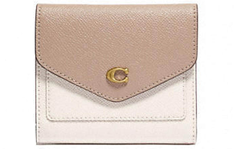 COACH COACH Wyn Leather Wallet Mini Women's Chalk Gray Brown