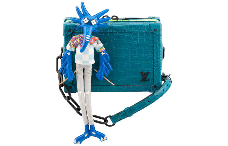 LOUIS VUITTON SOFT TRUNK Crocodile Leather Small Square Bag, Box Bag, Shoulder Bag, Crossbody Bag Men's Indigo