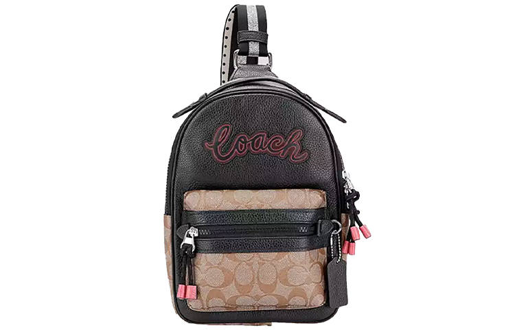 COACH Graham Canvas Artificial Leather Crossbody Bags Medium Women's Black Multicolor
