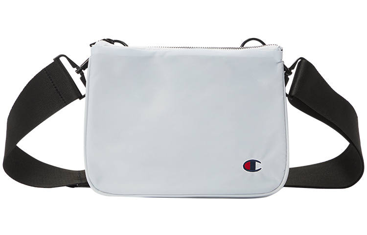 Champion Fabric Letter Bag, Shoulder Bag, Crossbody Bag Regular Unisex Gray Blue/Black