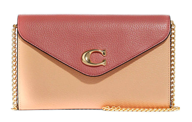 COACH Tammie Pebbled Leather Envelope Bag, Shoulder Bag, Crossbody Bag Small Women's Candy Pink