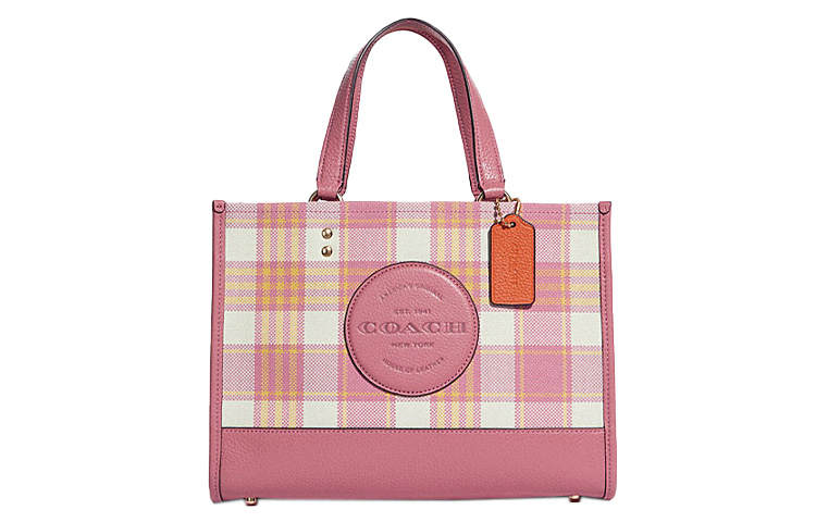 COACH Dempsey Fabric With Cow Leather Tote Bag, Shopping Bag, Shoulder Bag, Crossbody Bag, Handbag Large Women's