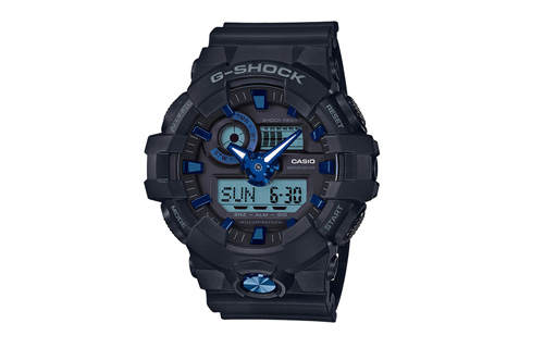 CASIO CASIO Men Liquid Crystal/Analog Dual Display Series Black Watch GA-710B-1A2PR