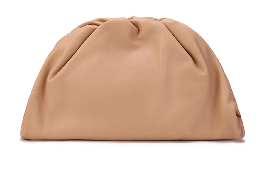 Bottega Veneta POUCH Cloud Bag Cow Leather Clutch Women's Almond