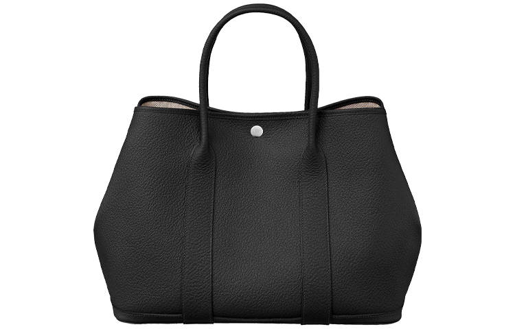 HERMES Garden Party Negonda Calfskin Handbag 36 Women's 89 Noir Black