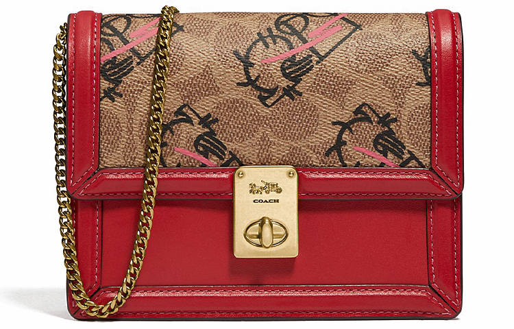 COACH COACH Hutton Artificial Leather Shoulder Bag Regular Women's Red