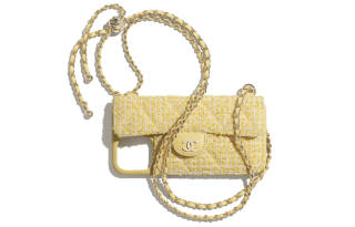 CHANEL 2026 Soft Tweed Cell Phone Pouch Unisex Yellow