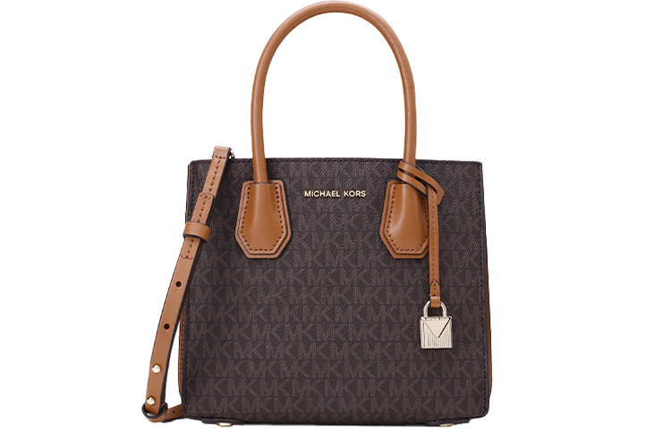 MICHAEL KORS Mercer Artificial Leather Shoulder Bag, Crossbody Bag, Handbag Medium Women's Dark Brown