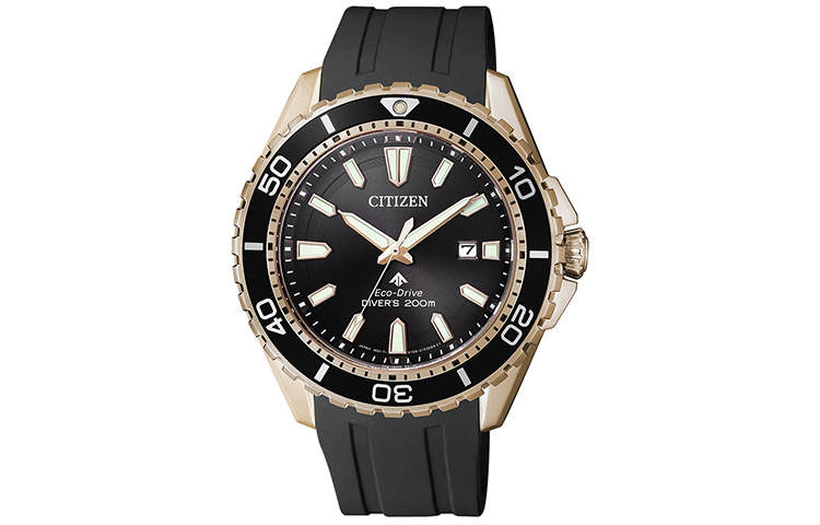 CITIZEN PROMASTER Light Powered Quartz Movement Rubber PU Strap Watch Men's Watches Black Dial