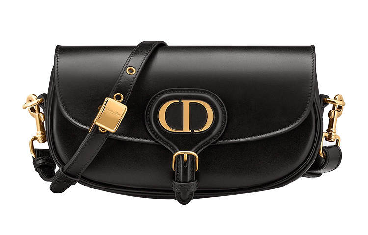 DIOR Bobby Smooth Cow Leather Crescent Bag, Crossbody Bag, Shoulder Bag Women's Black
