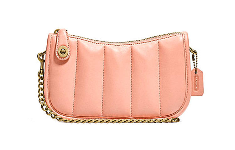 COACH Sheepskin Pochette Handbag, Shoulder Bag Small Women's Candy Pink