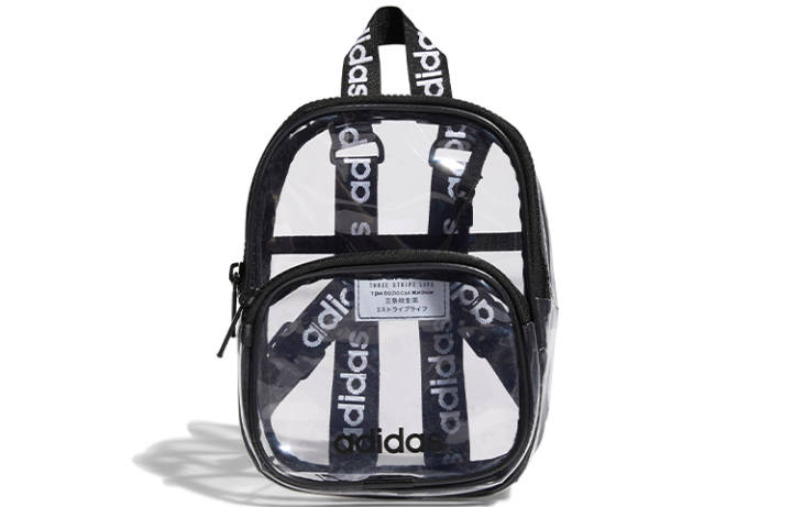 Adidas Adidas Polyurethane Handbag Backpack Mini Unisex Transparent Black