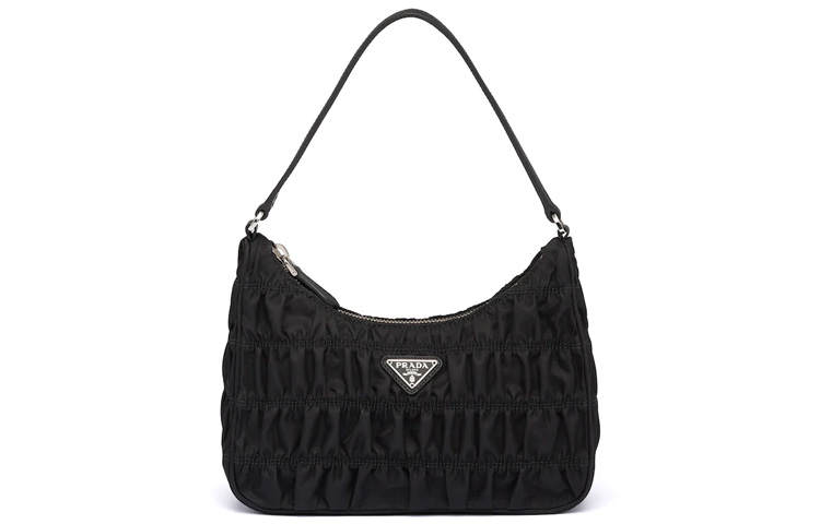 PRADA Re Edition Nylon Fabric With Saffiano Leather Handbag Mini Women's Black