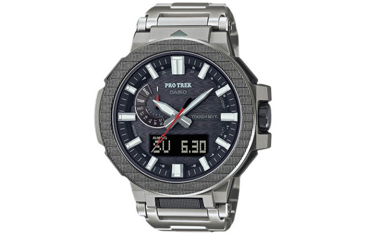 CASIO CASIO PRO TREK Collection Dual Display Watch Quartz Movement Titanium Strap Watch Men's Watches