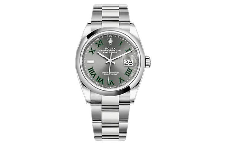 ROLEX Automatic Mechanical Movement Date Display Unisex Watch 36mm Gray Dial Oystersteel Strap