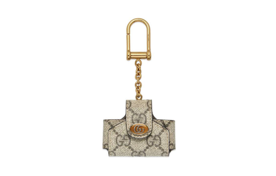 GUCCI Ophidia Canvas With Leather AirPods Pro Protective Cover Pendant Earphone Case Unisex Ebony