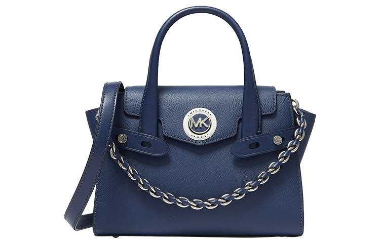 MICHAEL KORS Carmen Cow Leather One Shoulder Handbag Extra Small Women's Dark Denim Blue