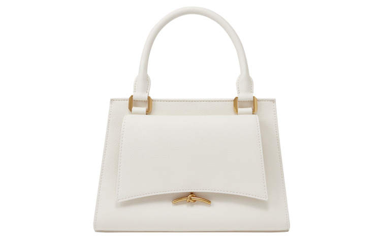 CHARLES&KEITH Vintage One Shoulder Handbag Medium Women's Cream Milk White/Teal Blue Green/Black
