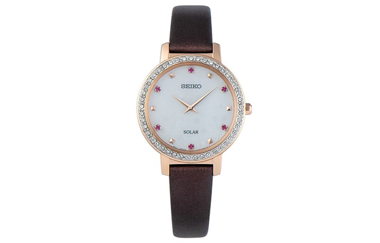 SEIKO QuartzPair Quartz Movement Leather Strap Watch Women's Watch White Dial