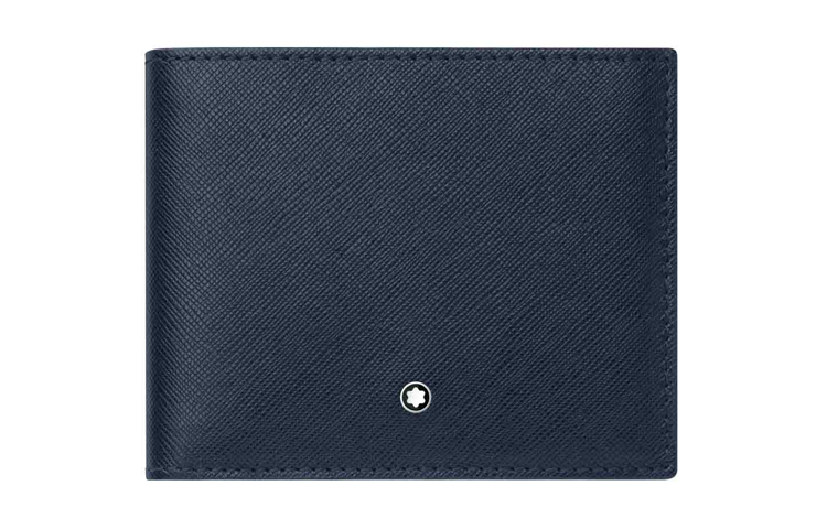 MONTBLANC MONTBLANC Cow Leather Wallet Men's Blue