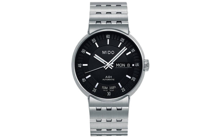 MIDO Automatic Mechanical Movement 100m Waterproof Men's Watches Watch 38mm Black Dial Stainless Steel Case