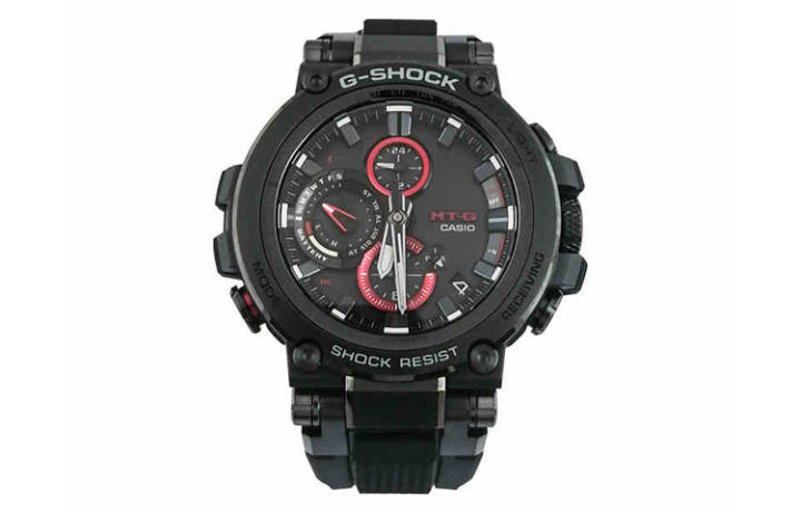 CASIO CASIO G SHOCK MTG Solar Quartz Movement Resin Strap Watch Men's Watches Black Dial