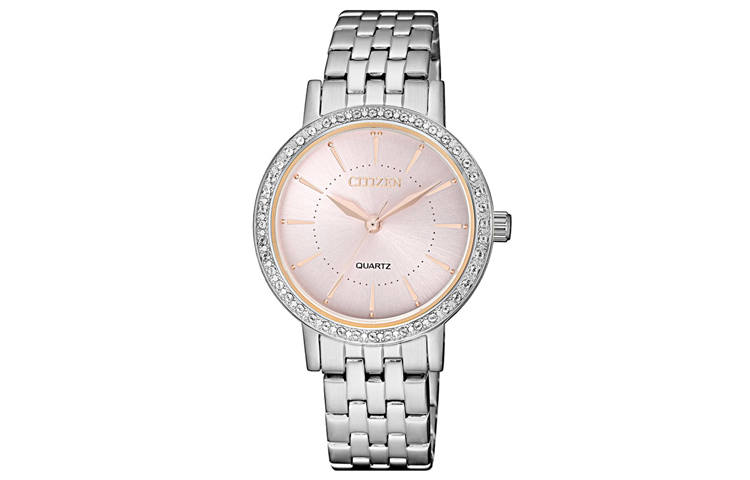 CITIZEN Quartz Movement Stainless Steel Strap Watch Women's Watch Pink Watch Dial