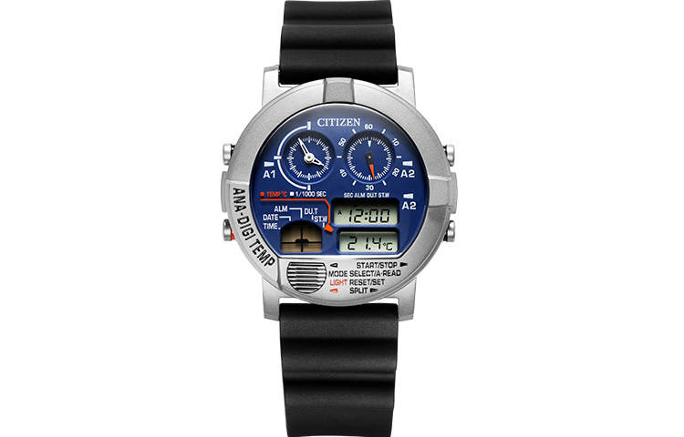 CITIZEN Quartz Movement PU Strap Watch 42mm Men's Watches Blue Dial JG0070 20L Diving Cylinder