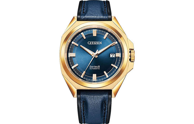 CITIZEN Mechanical Movement Cow Leather Strap Watch Men's Watches Blue Dial NB6012 18L