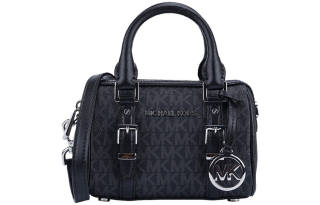 MICHAEL KORS Bedford Leather Boston Bag, Handbag, Shoulder Bag, Crossbody Bag Extra Small Women's Black