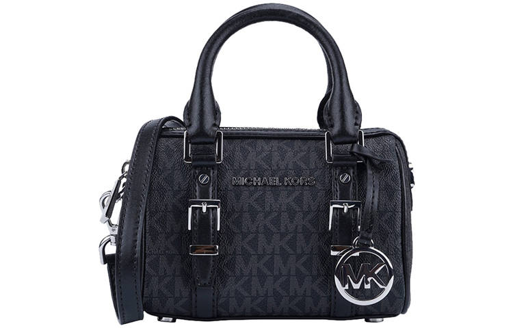MICHAEL KORS MICHAEL KORS Bedford Leather Boston Bag, Handbag, Shoulder Bag, Crossbody Bag Extra Small Women's Black