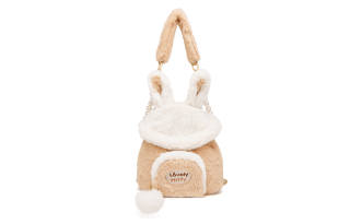 Miffy Faux Rabbit Fur Bucket Bag, Shoulder Bag, Crossbody Bag Small Women's Khaki