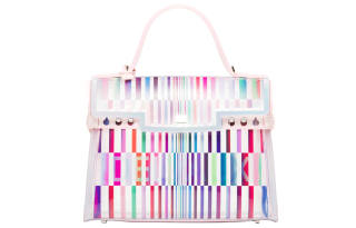 Delvaux Delvau Tempête Leather Shoulder Bag, Crossbody Bag, Handbag Large Women's Rainbow Cherry Blossom Pink
