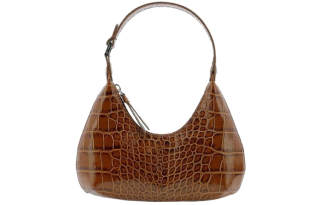 By Far Baby Amber Leather Shoulder Bag, Dumpling Bag, Hobo Bag, Handbag Women's Brown