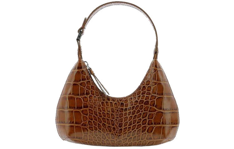 By Far Baby Amber Leather Shoulder Bag, Dumpling Bag, Hobo Bag, Handbag Women's Brown