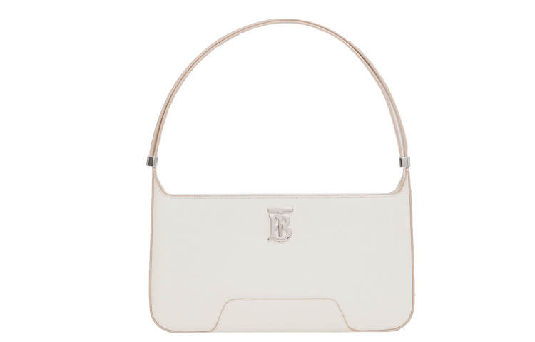 Burberry Leather Crossbody Bag, Shoulder Bag, One Shoulder Handbag Women's Light White