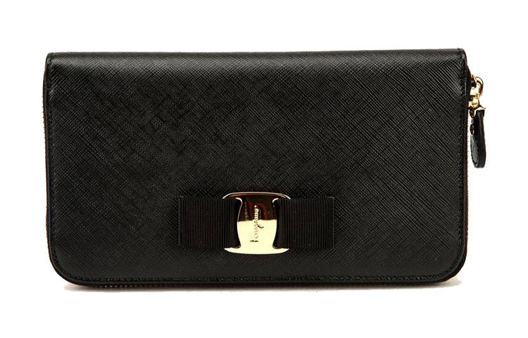 Ferragamo FERRAGAMO Cow Leather Wallet Women's Black
