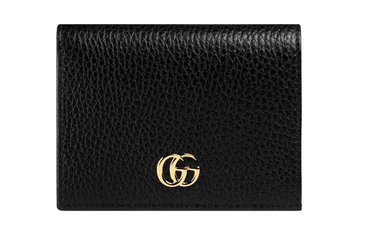 GUCCI GG Marmont Leather Wallet, Card Holder Women's Black