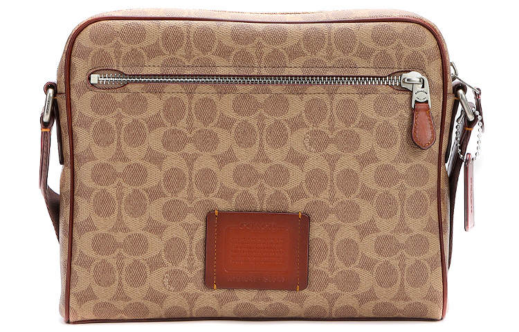 COACH Metropolitan Coated Canvas With Calfskin Crossbody Bags Large Men's Khaki