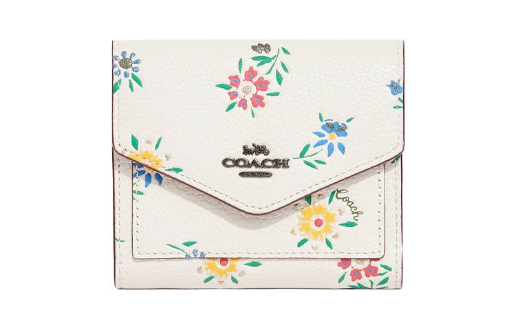 COACH COACH Leather Envelope Bag Wallet Women's White