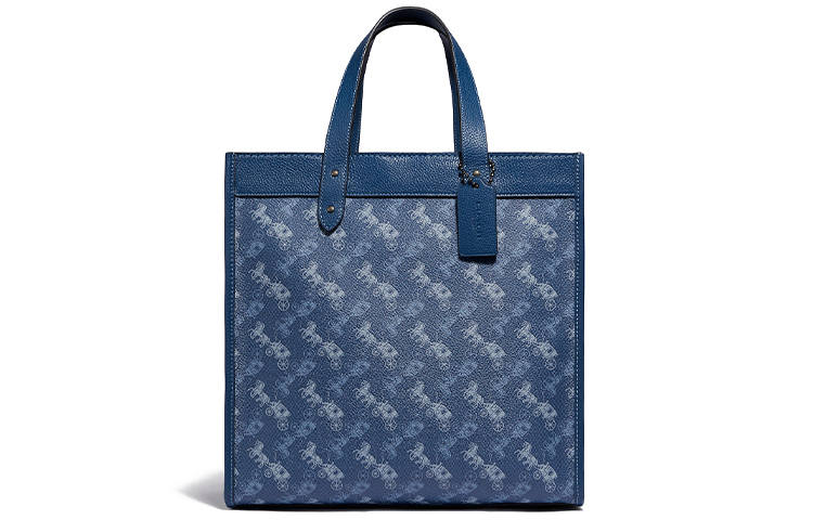 COACH Field Leather Tote Bag, Shopping Bag, Shoulder Bag, Crossbody Bag, Handbag Large Women's Blue