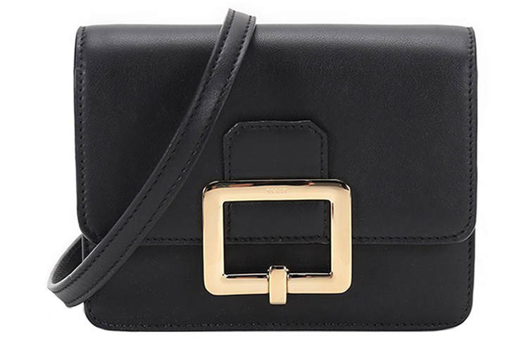 BALLY Leather Envelope Bag, Handheld, Shoulder Bag, Crossbody Bag Mini Women's Pure Black