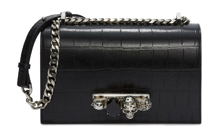Alexander McQueen Calfskin Chain Bag, Handheld, Shoulder Bag, Crossbody Bag Women's Black