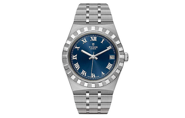 TUDOR Royal Collection Mechanical Movement 100m Waterproof Women's Watch 34mm Blue Dial Steel Watch Case