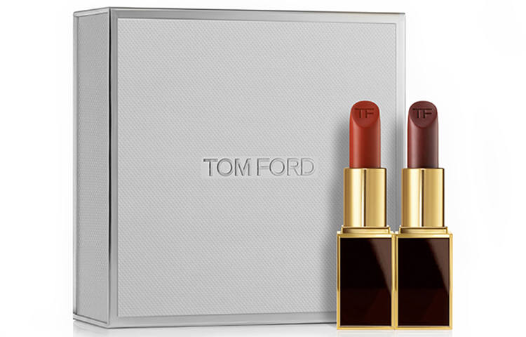 TOM FORD Black Tube Lipstick Makeup Set, Flame Enchantment Lipstick Easy to Blend Velvet Complexion 2 Pcs