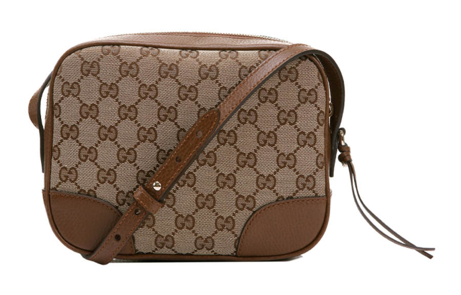 GUCCI Bree Messenger GG Supreme Mini Beige/Ebony