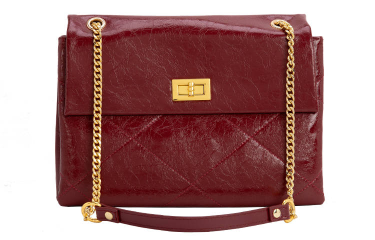 VENOF Cow Leather Mom Bag Bride Wedding Bag Envelope Bag Shoulder Bag Medium Women's Burgundy