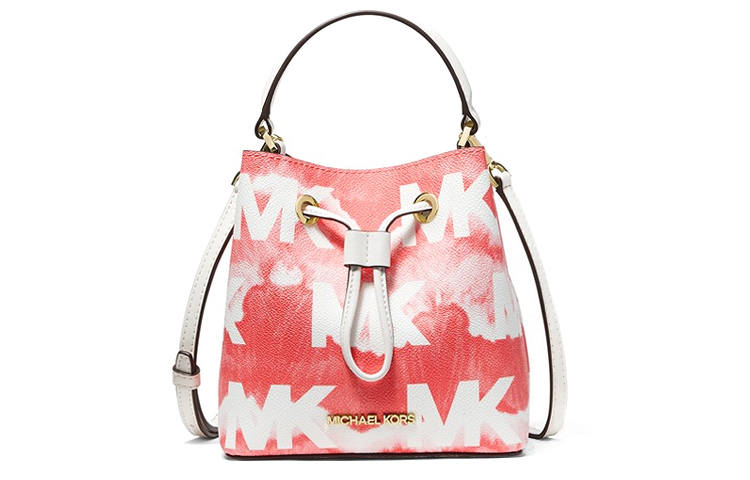 MICHAEL KORS Suri Canvas Bucket Bag, Handbag, Shoulder Bag, Crossbody Bag Small Women's Watermelon Red